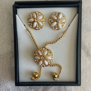 Costume jewelry necklace and earring set